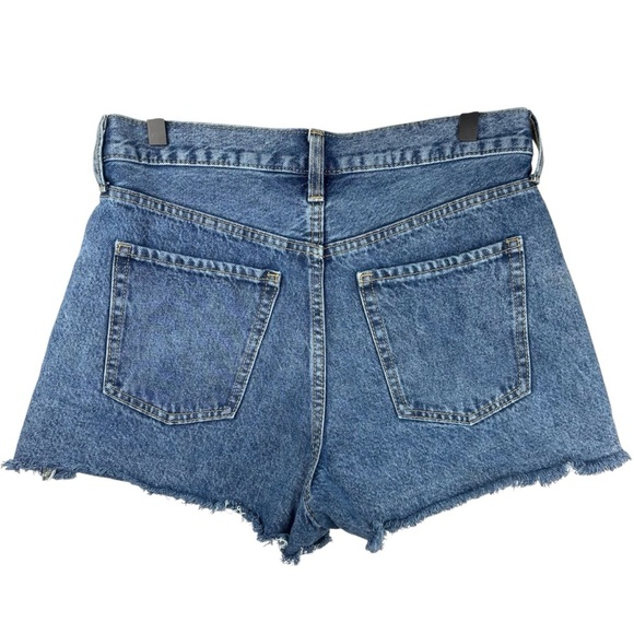 Old Navy Sky-Hi-A-Line Blue Jean Shorts Vintage Cut-Off Style Sz 8 Highest Rise - Picture 2 of 8